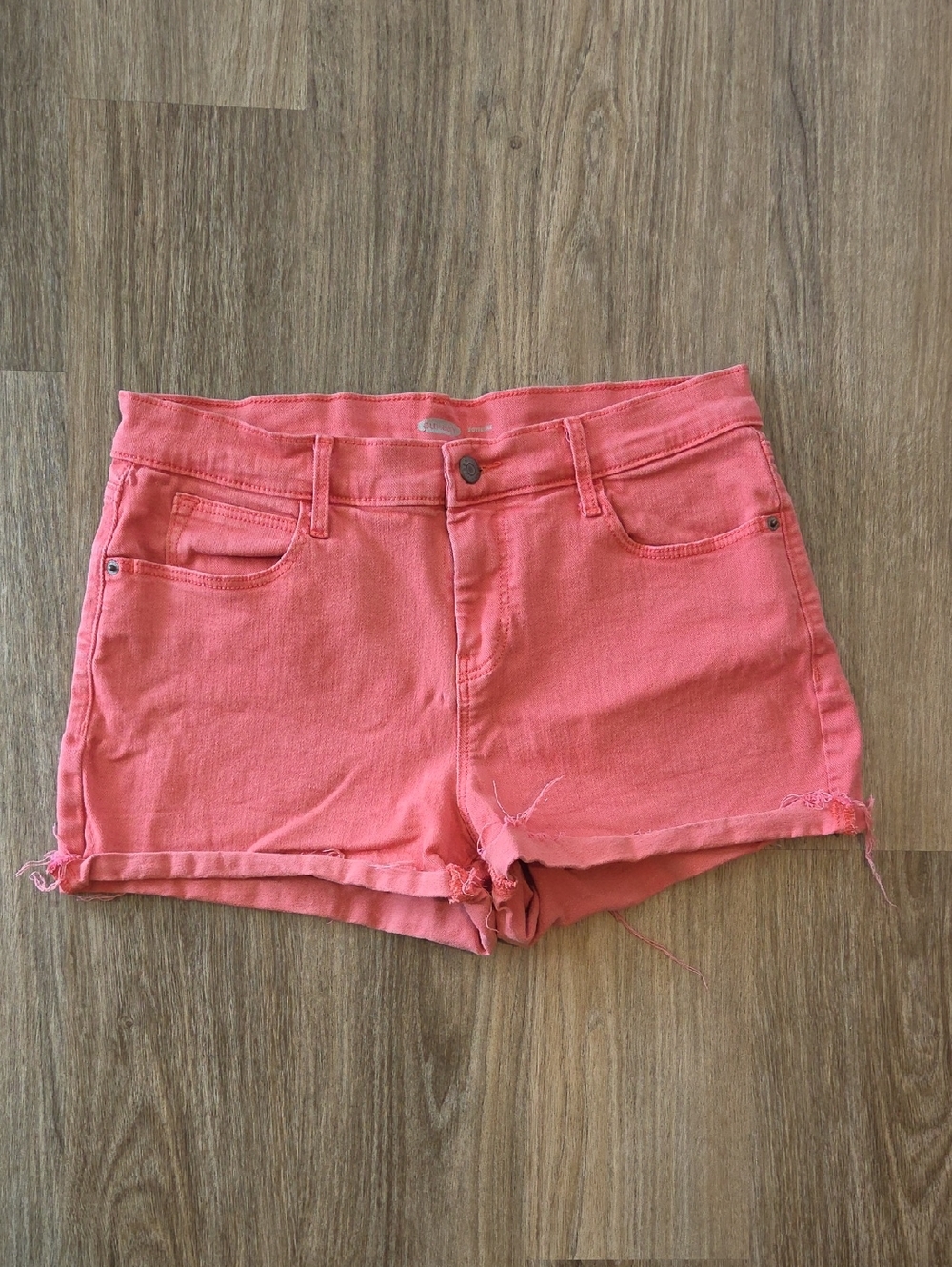 Old Navy Women's Boyfriend Coral Denim Shorts Size 12